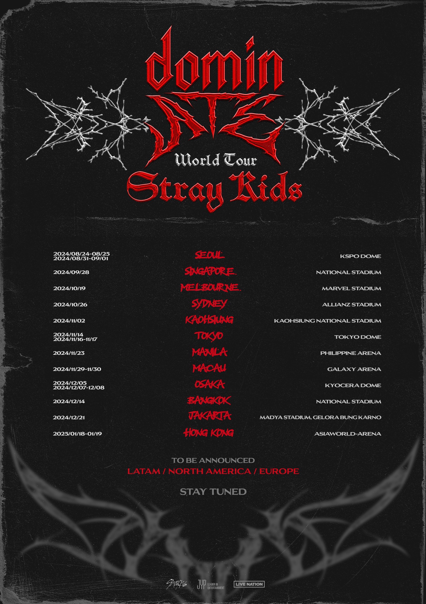 Stray Kids announces their world tour, 'dominATE'