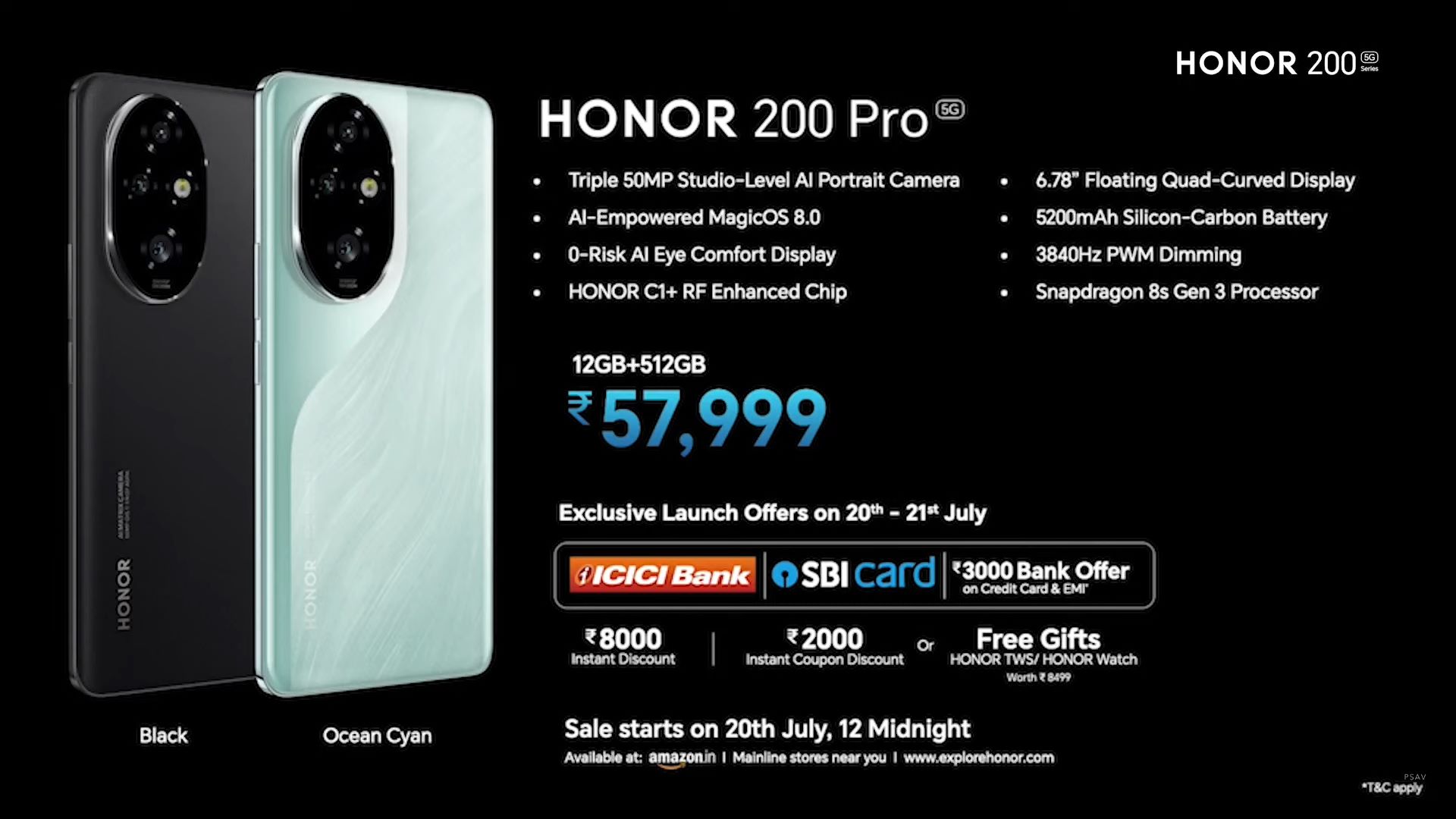 HONOR 200 Pro 5G Indian Pricing and Bank Offers